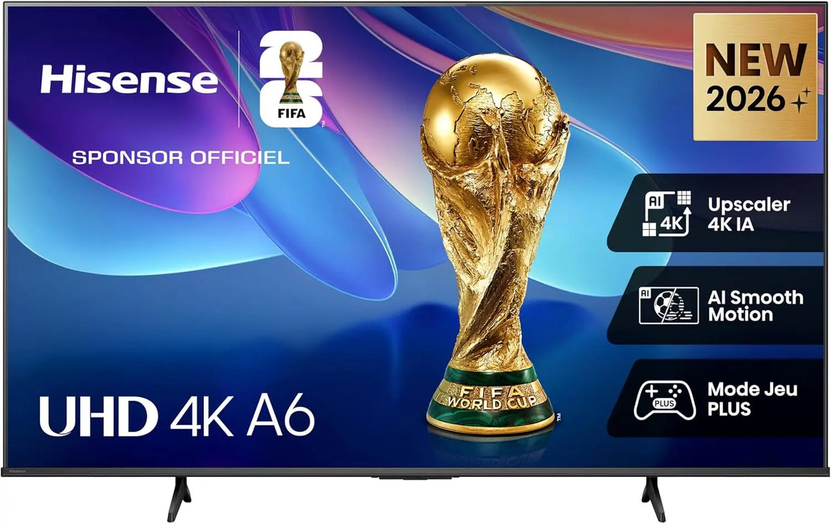 Hisense 55A6S, UHD 4K inteligente TV 55 Pulgadas, Escalador IA 4K, Smooth Motion IA, Modo Juego Plus, Dolby Vision, Control por Voz, Filmmaker Mode