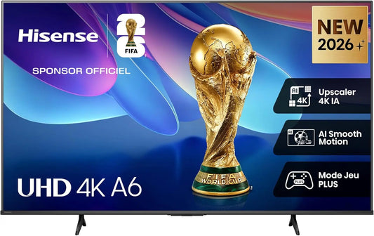 Hisense 55A6S, UHD 4K inteligente TV 55 Pulgadas, Escalador IA 4K, Smooth Motion IA, Modo Juego Plus, Dolby Vision, Control por Voz, Filmmaker Mode