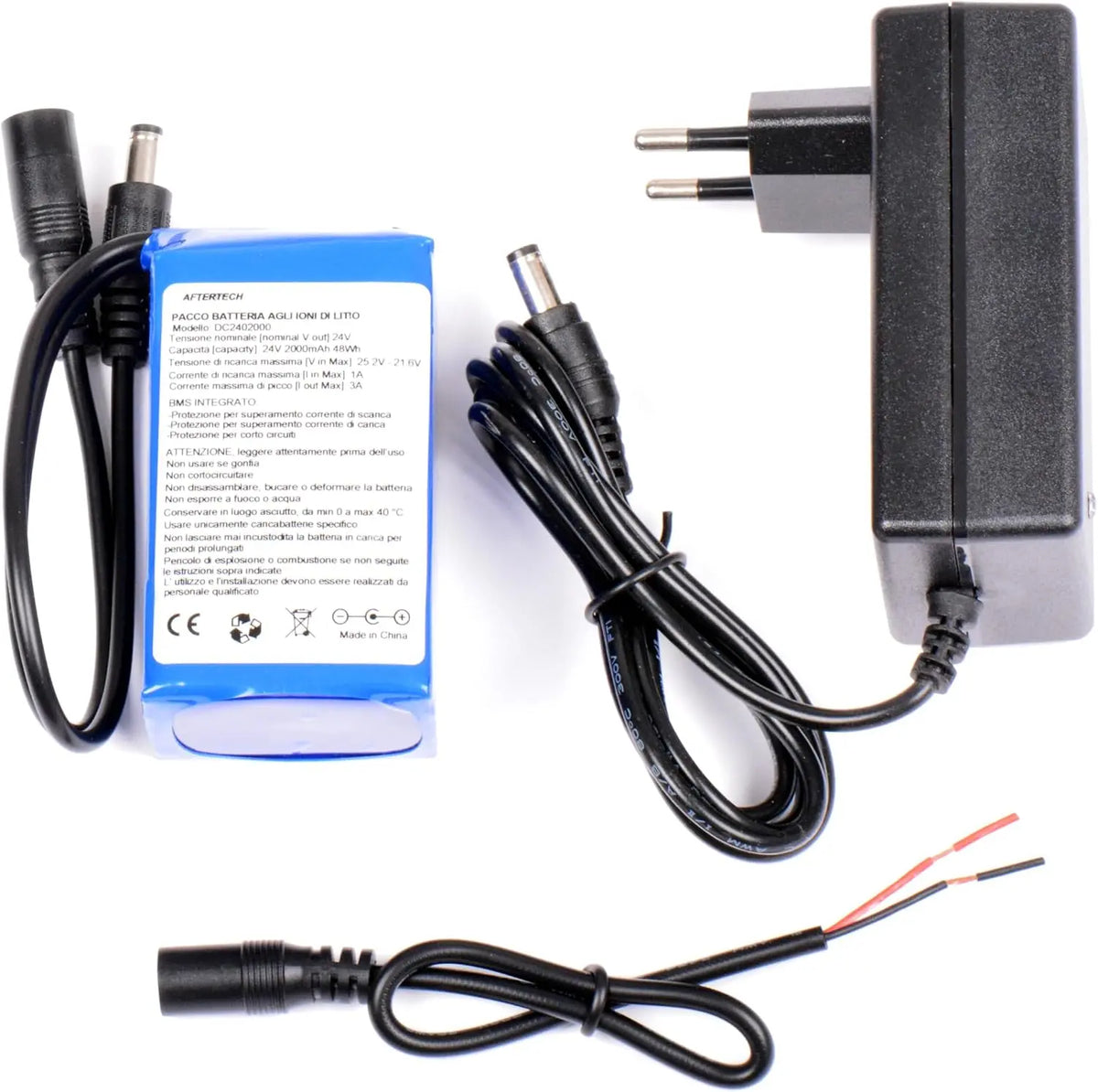 AFTERTECH Paquete de batería de 24 V 2000 mAh 2 Ah Recargable de Litio 79 x 43 x 34 mm G1D5