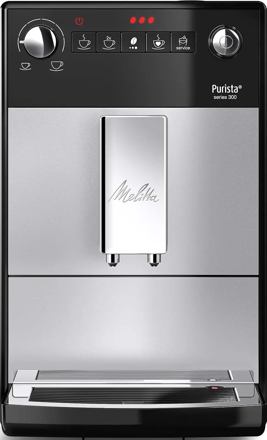 Melitta Purista F230-101, Cafetera Automática con Molinillo Silencioso, 15 Bares, Café en Grano, Limpieza Automática, Personalizable, Plata