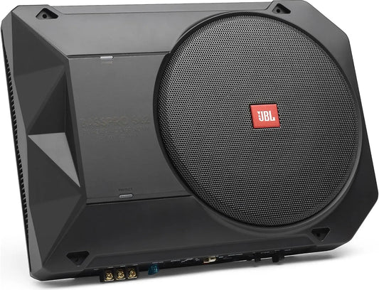 JBL BassPro SL2 Subwoofer coche activo de 8 pulgadas, caja subwoofer autoamplificado bajo el asiento del coche de 125 vatios de Harman Kardon