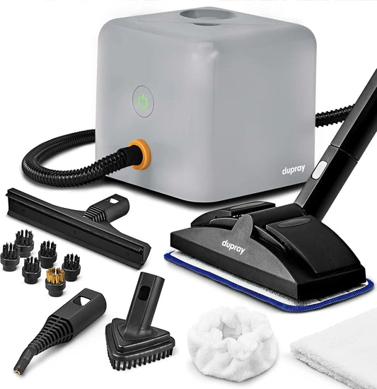 Dupray Neat Plus Limpiador a Vapor, 17 Accesorios, Vapor Potente y Rápido sin Químicos, Limpieza Profunda y Continua para Suelos, Sofás, Azulejos