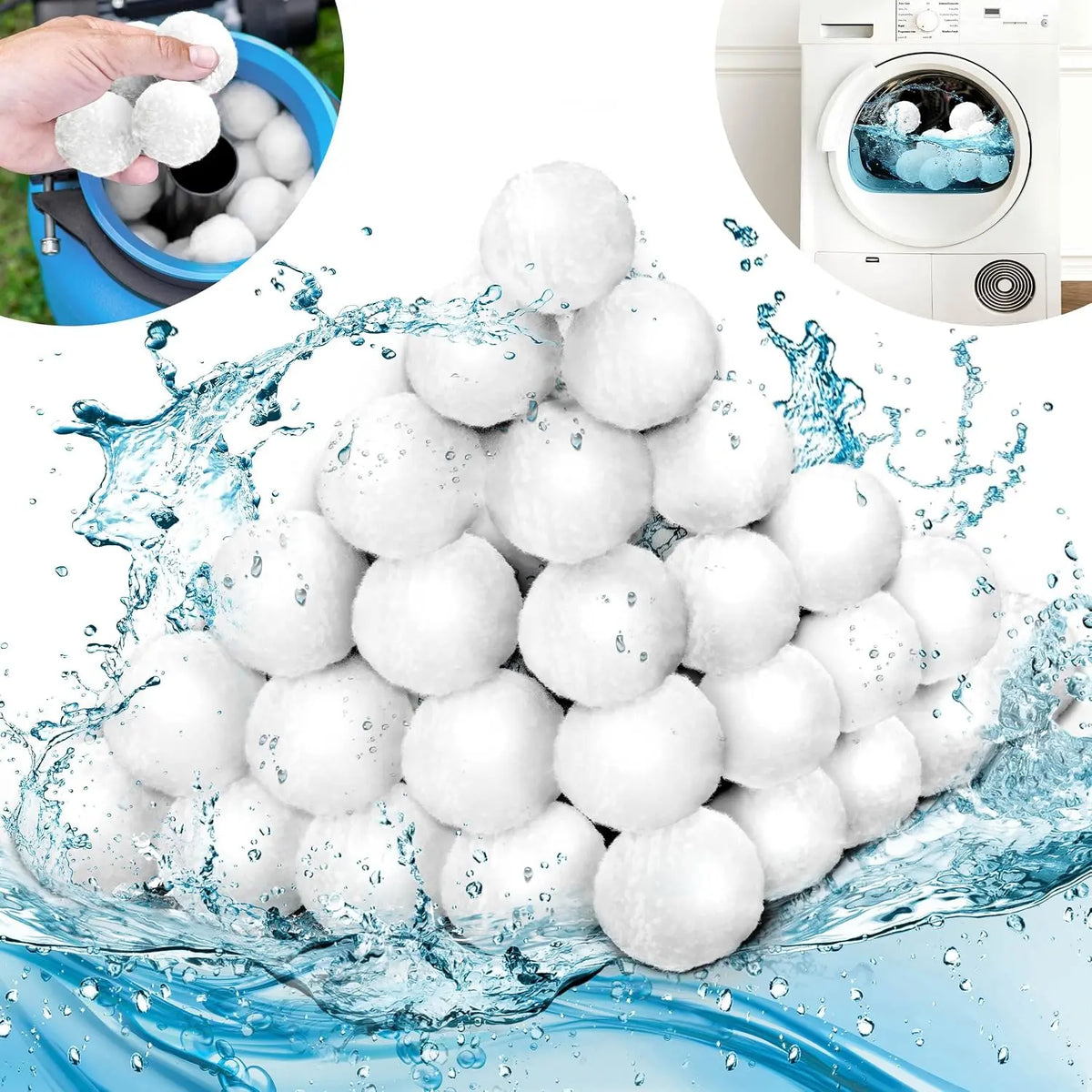 tillvex Bolas de filtro de piscina, 700 g, filtro para sistema de filtro de arena diseño 2025, sustituye a 25 kg de arena de filtro, reemplazo